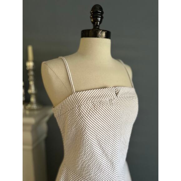 Isaac Mizrahi Seersucker Stripe Dress Preppy Minimalist OldMoney Retro Summer - Picture 5 of 11